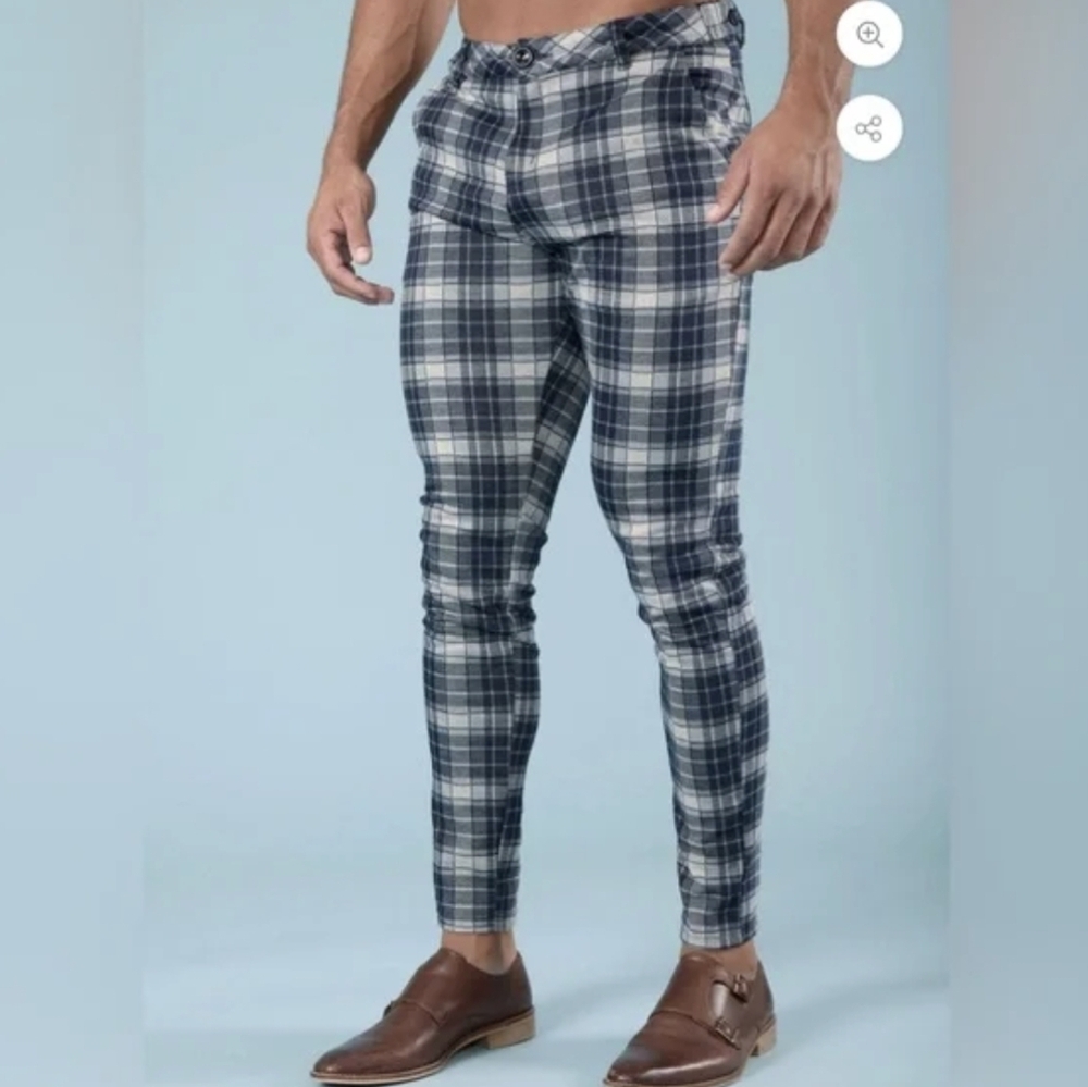 NWT YoungLA 614 Dapper Dress Plaid Pants 32x30